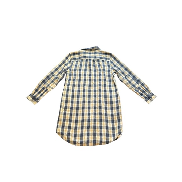 NWT Toad & Co Bodie Flannel Dress Womens Large Barley Yellow Plaid Quarter Zip - Picture 8 of 8